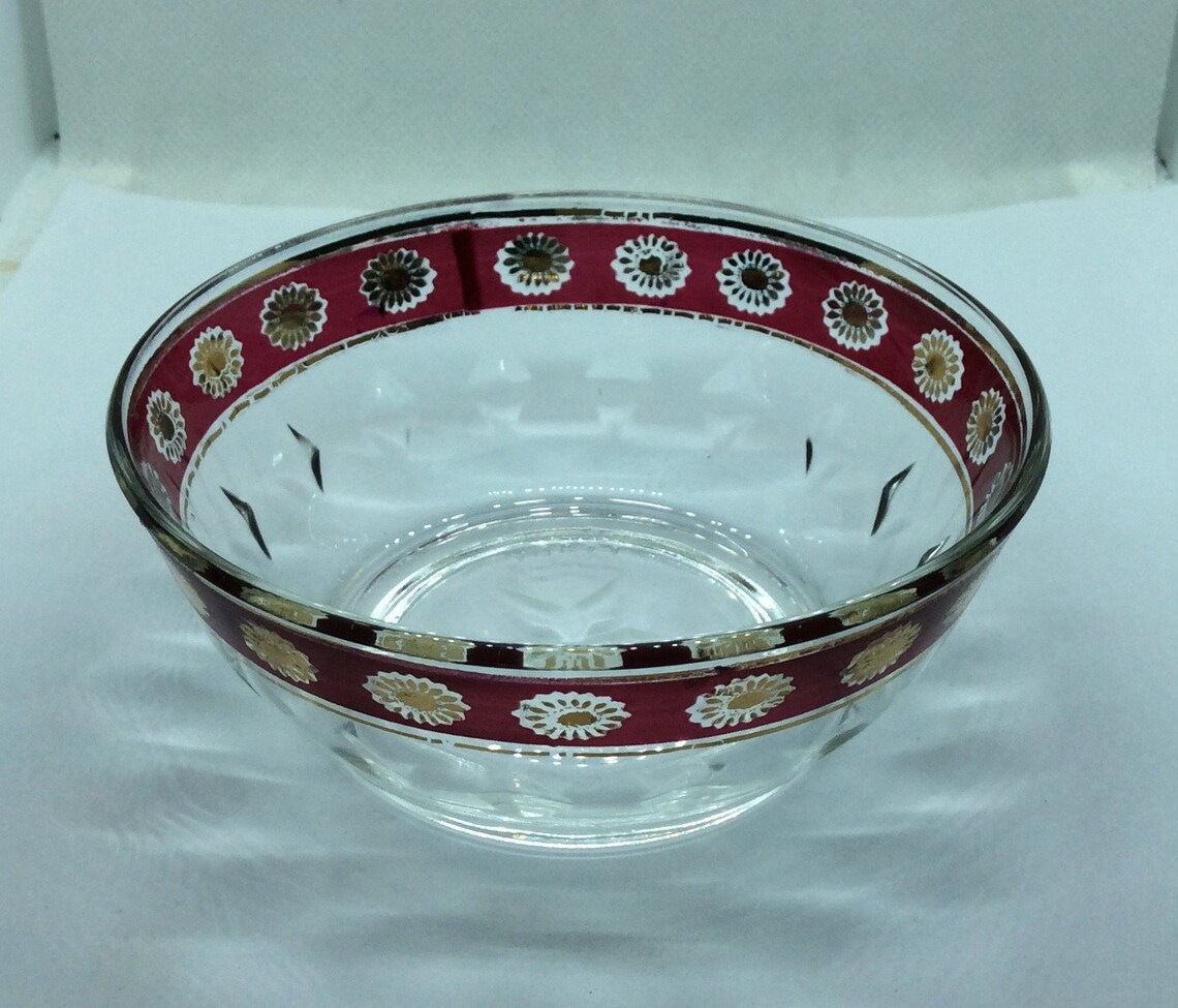 Vintage Italian Glass Set of six dessert bowls. Beautiful Red Etsy