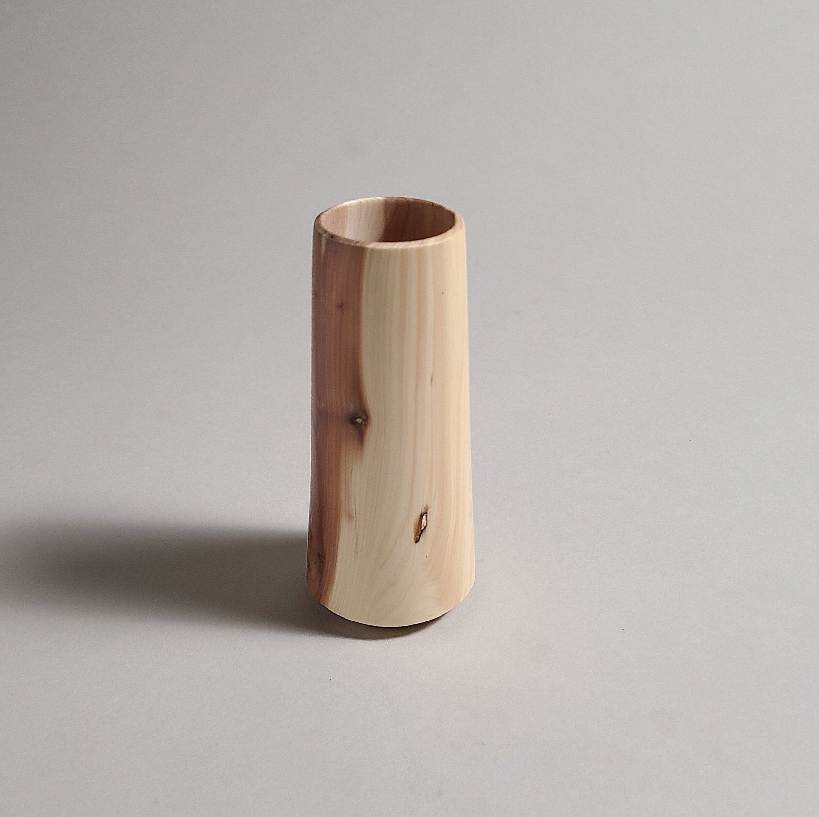 Small Wooden Vase, Nordic Style Wooden Vase, Wood Vase for Dried