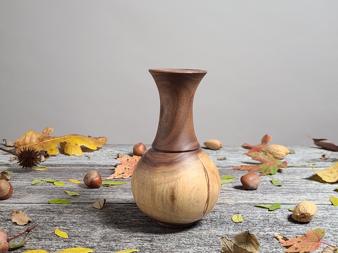 Small Wooden Vase Traditional Style Wooden Vase Wood Vase Etsy