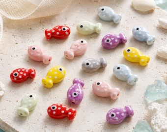 For Jewelry Makers: 5 Ceramic Fish Beads for Playful Ocean Crafts