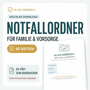 Family Emergency Folder PDF | Printable Advance Care Planning Folder for Important Documents