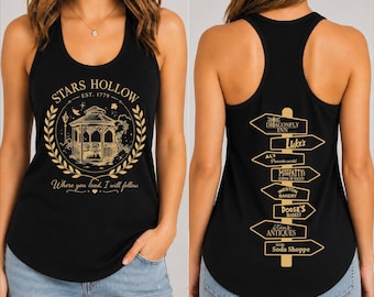 Autumn Stars Hollow Racerback, Luke’s Diner V-neck, Halloween Pumpkin Shirt, Fall Gift