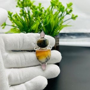Natural Dendritic Agate Sterling Silver Statement Ring, Boho Artisan Jewelry