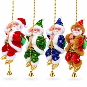 Klättrande jultomte juldekoration, animerad musikalisk julgransprydnad, hängande juldekoration, rörlig jultomte heminredning
