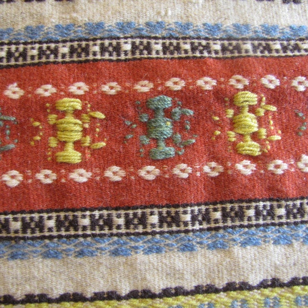 Small Woven Tapestry, Kilim, Tapestry, Wall Hanging, Small rug, Table runner, Wool, Weaving