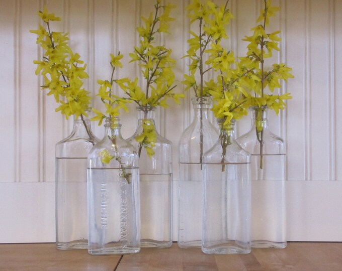 6 Medicine Bottles Medicine Bottles Whiskey Bottles Vintage Etsy