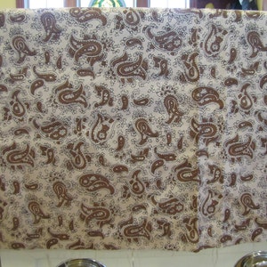1960s Paisley Rayon Blend Fabric, Rayon Fabric, Draping Fabric, Paisley Fabric, Mid Century, Paisley, Brown, Rayon Blend image 4