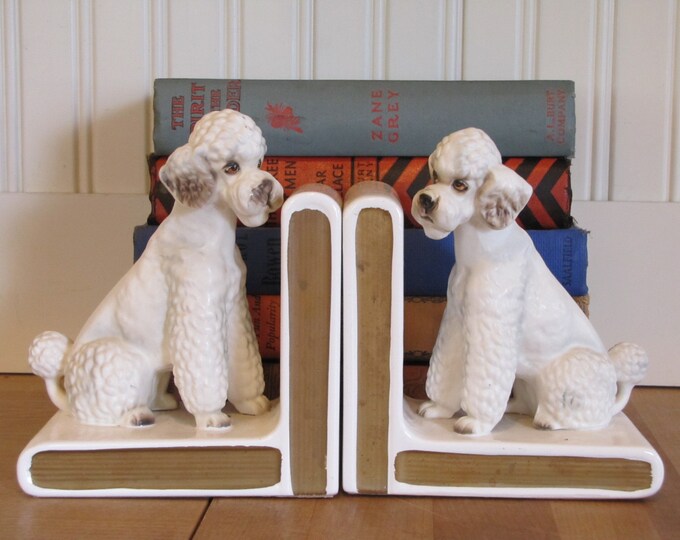 Poodle Lefton Porcelain Bookends Bookends Poodle Poodle Etsy