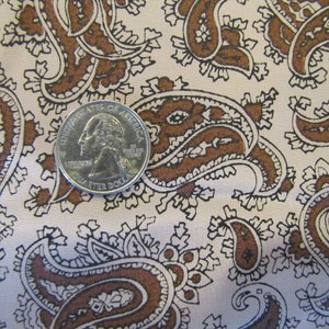 1960s Paisley Rayon Blend Fabric, Rayon Fabric, Draping Fabric, Paisley Fabric, Mid Century, Paisley, Brown, Rayon Blend image 2