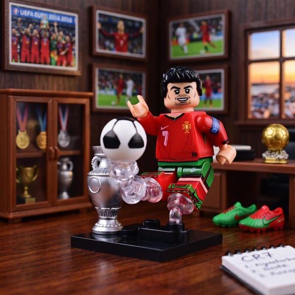 MOC Ronaldo 7 Figure, Lego-Compatible, World Cup Gift, Stocking Stuffer King