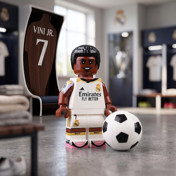 MOC Vinicius 7 Figure, Lego-Compatible, World Cup Gift, Stocking Stuffer Ace