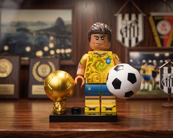 MOC Neymar 10 Figure, Lego-Compatible, World Cup Gift, Stocking Stuffer Wizard