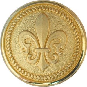Botões de blazer Holland e Sherry em ouro 9 quilates Fleur de Lys