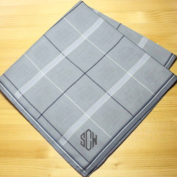 Embroidery Monogram Man Handkerchief Personalized Custom Initial (#180517)