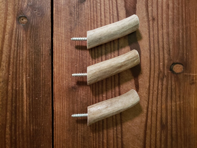 Real 3 Angled Antler Wall Hook Screw Into Wood or Stud Etsy