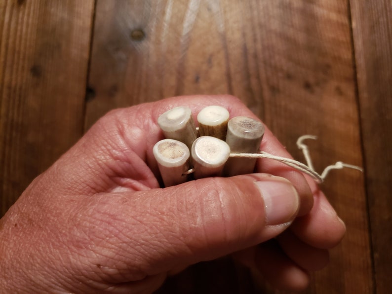 5 Drilled Antler Tips 2-12 to 2-34 Pendants Real Deer Antler Points Bear Claws Tusk Natural Shed Jewelry Embellish Craft Supply #T58