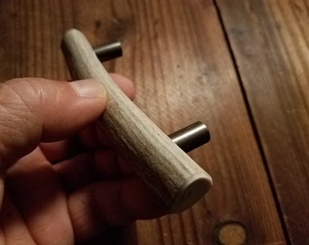 Manijas de asta de ciervo Real de 5 "para puertas de gabinete y cajones, cómoda, cabina, decoración del hogar, cobertizo, tiradores de Hardware de ciervo