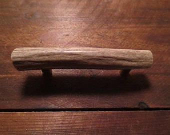 Mango de asta de ciervo real, manijas de 5 ", tiradores para puertas y cajones de gabinete, aparador, asta de cobertizo