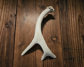 8.75インチの鹿角ドアハンドル、本物の3ポイントミュールジカの角、納屋のドア、キャビン、ガンキャビネット、男の隠れ家、作業小屋、ツリーハウス、キャビン装飾 #H10