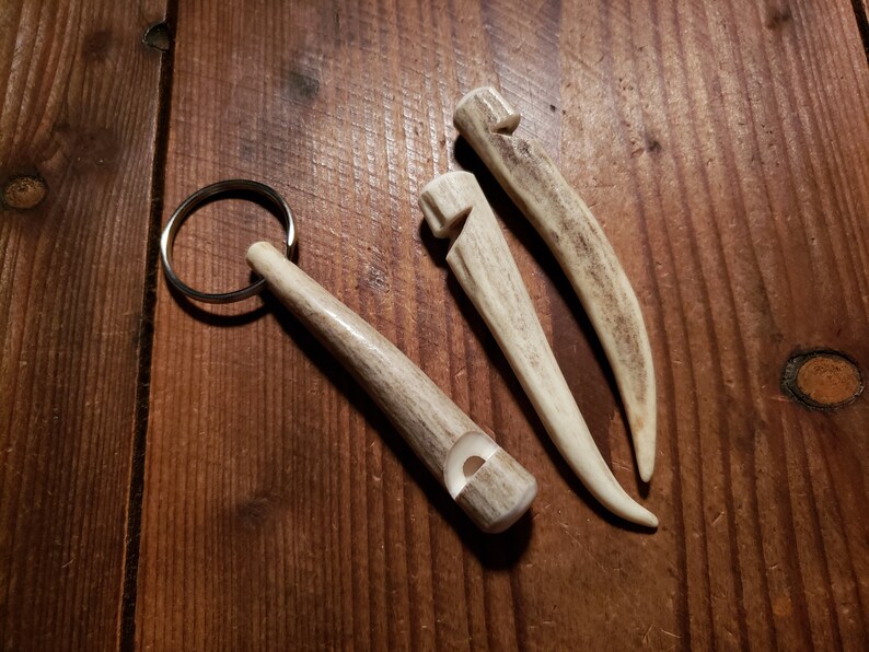 Real Deer Antler Whistle W/ Key Ring Dog Training Falconer Etsy