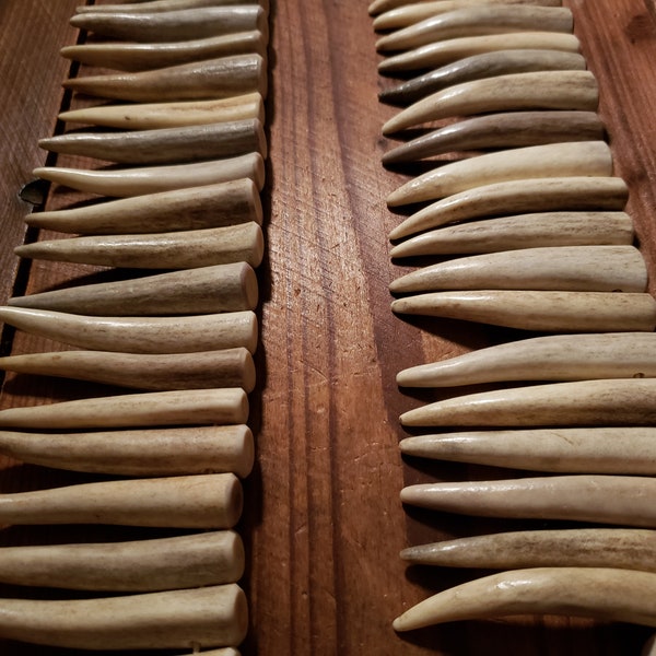 Real Deer Antler Tip Pendants, 2-1/2" Drilled, Antler Tines, for Necklace Jewelry, Craft Antler, Grade A1, Antler Jewelry, Natural, Beads