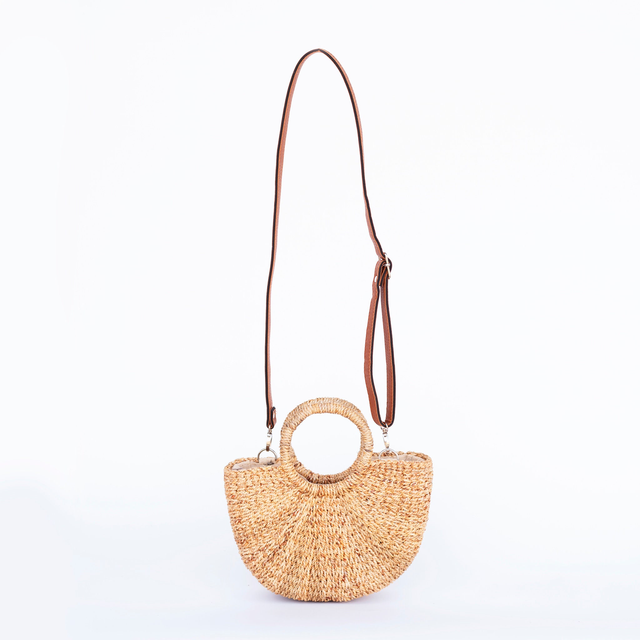 ella straw mini tote