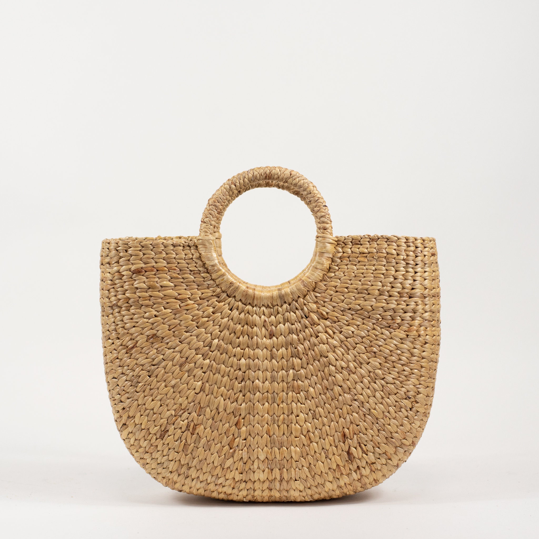 Medium straw bag straw market tote picnic basket straw | Etsy