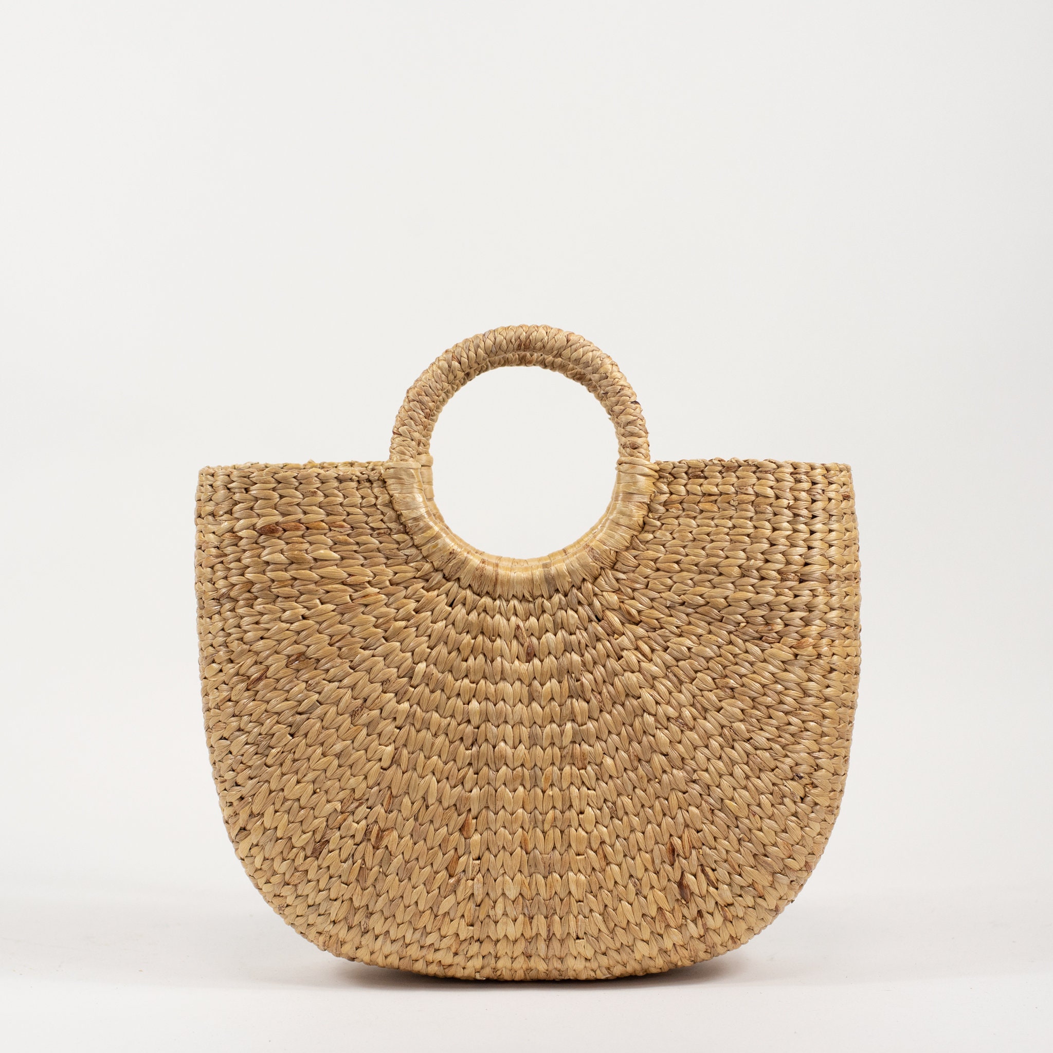 Medium straw bag straw market tote picnic basket straw Etsy