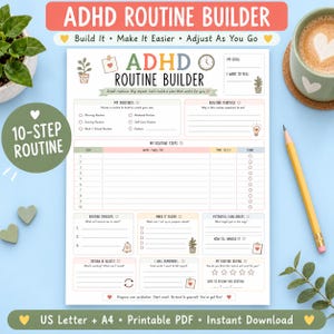 Utskrivbar rutinplanerare för ADHD, daglig vaneplanerare (PDF-nedladdning)