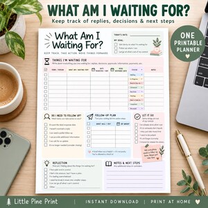 Pianificatore della lista d'attesa per ADHD / Foglio di lavoro per il monitoraggio dei follow-up / Organizzatore di produttività per le funzioni esecutive / Gestione delle attività stampabile
