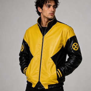 X-Men '97 Cyclops Leather Jacket | Scott Summers Inspired Cosplay Jacket | Superhero Halloween Costume