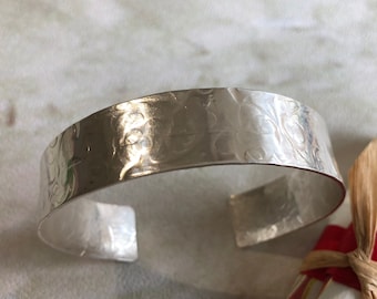 Solid wide Silver Cuff Bangle Bracelet