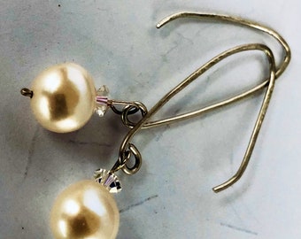 Silver Pearl Drop Earrings