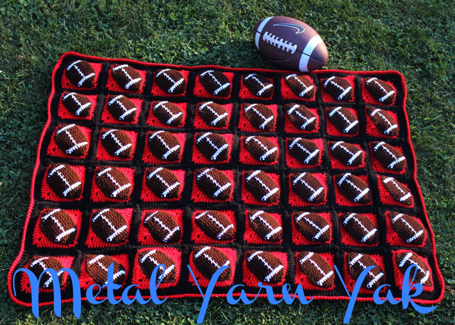 Touchdown Football Crochet Throw - Etsy