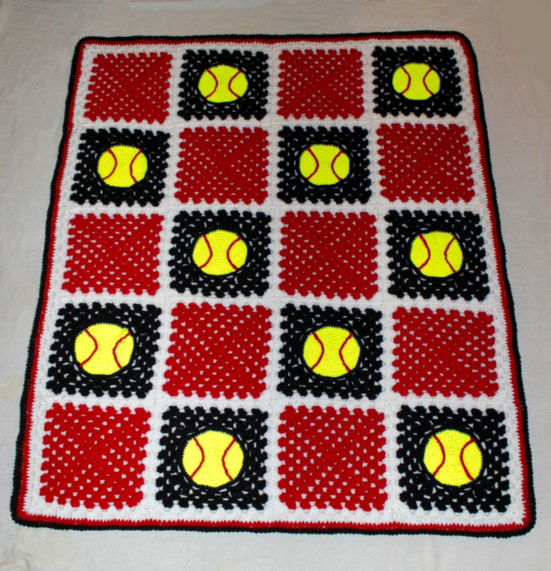 Softball Strikes Crochet Afghan Pattern Etsy