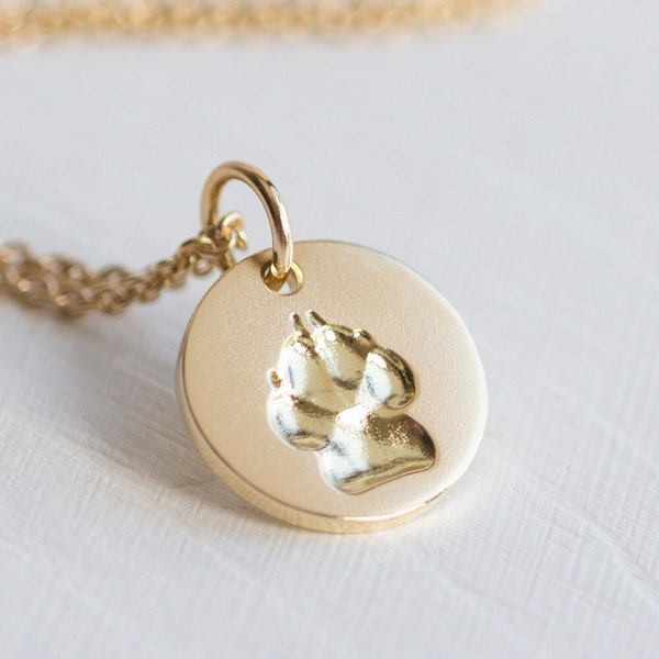 Your pet's own pawprint necklace, custom gold necklace, dog pawprint, pet loss gift, dog paw necklace, gift for dog lover, meaningful gifts