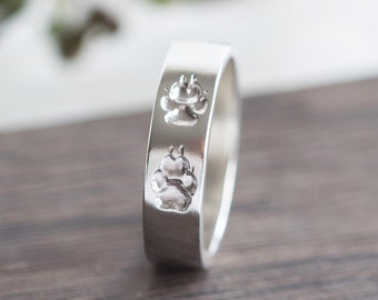 Your dog's actual pawprint ring, dog paw ring, custom ring, acutal pawprint, dog loss gift, memorial ring, pet sympathy, in memory of dog