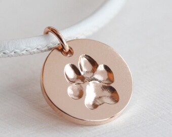 Echter 3D Pfotenabdruck als Kettenanhänger Rosegold, Hundepfote, Haustier Halskette, personalisiert, Geschenke für Hundebesitzer, Rotgold