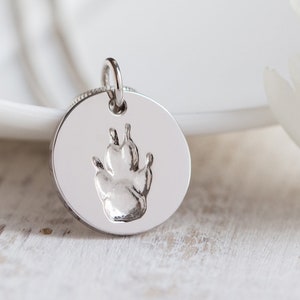 Personalized pawprint pendant, actual paw print, dog paw necklace, gift for dog lover, pet loss gift, pet memorial, personalized gift ideas image 1