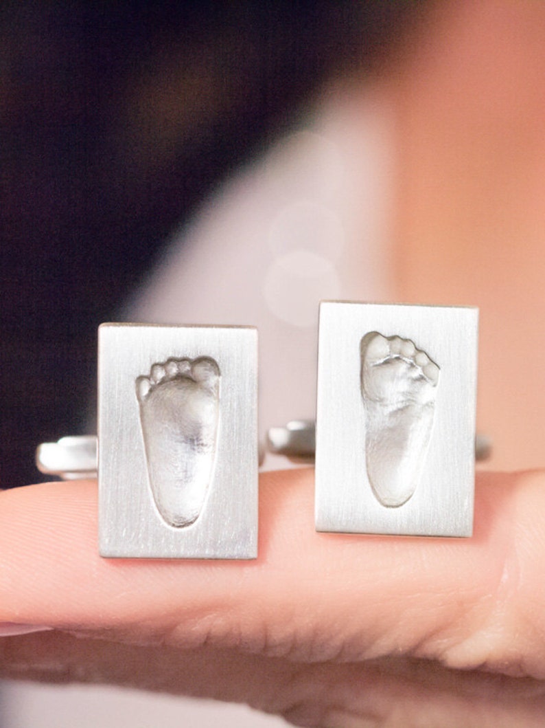 Actual footprint cufflinks, custom cufflinks, personalized, dad birthday gift, fathers day gift, actual footprint, gift for him personalized image 2