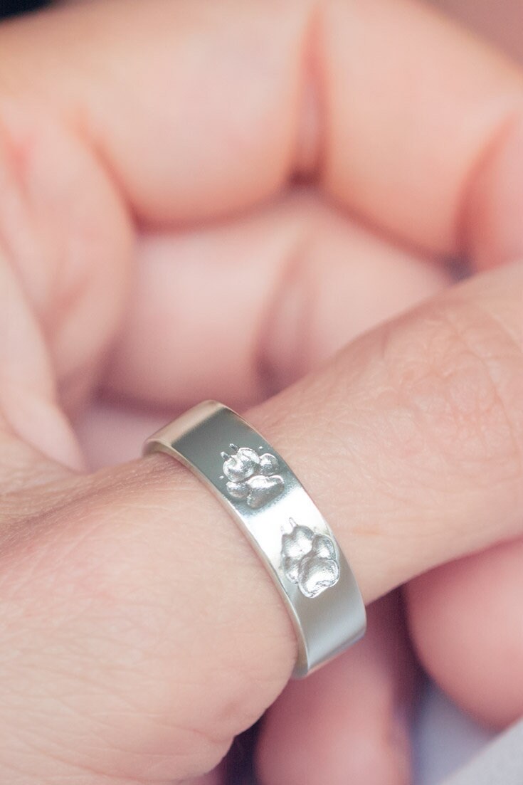personalized paw print ring