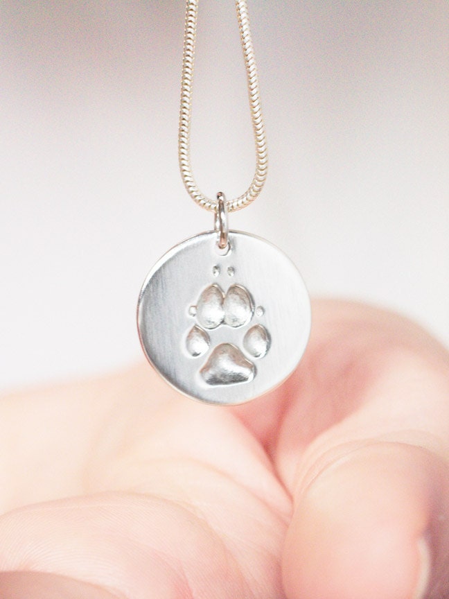 Your pet's actual pawprint necklace dog paw print Etsy
