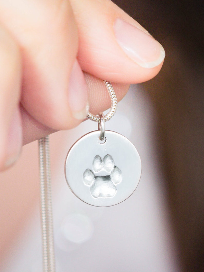 Personalized pawprint pendant, actual paw print, dog paw necklace, gift for dog lover, pet loss gift, pet memorial, personalized gift ideas image 2