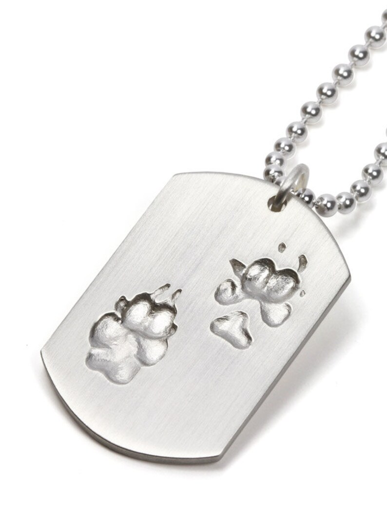 Pawprint dogtag pendant personalized gift for dog owner dog paw print dogtag gifts for dog lovers pet loss jewelry personalized