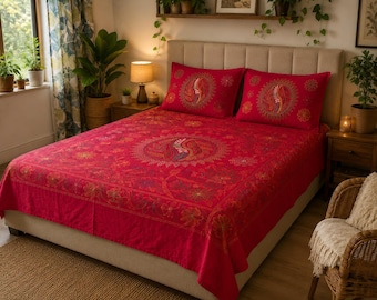 Handmade Nakshi Kantha Bedsheet from Bangladesh | Hand Embroidered Cotton Bedding by Women Artisans