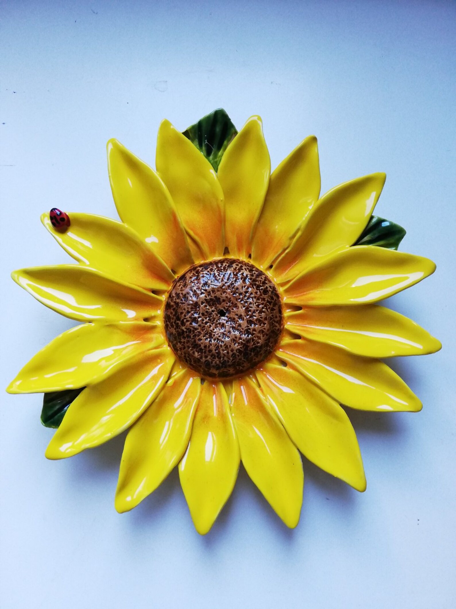 ceramic sunflower hand made Wall decor home decor Etsy