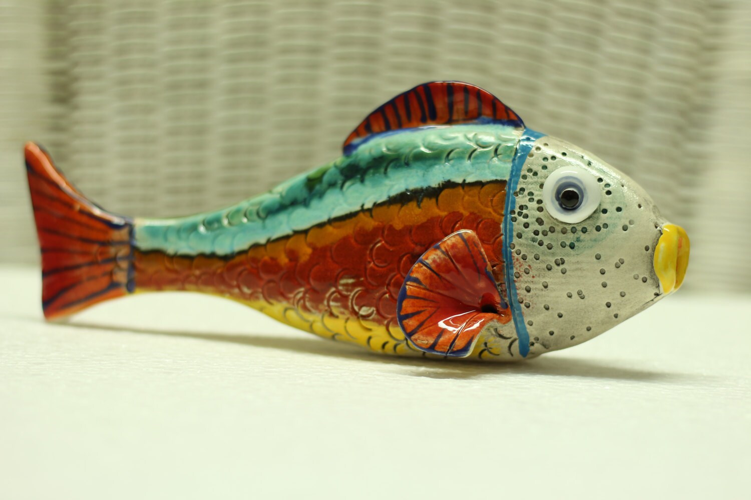 Ceramic 3D Fish Ceramic Sculpture Hand Made Ceramic Home Etsy