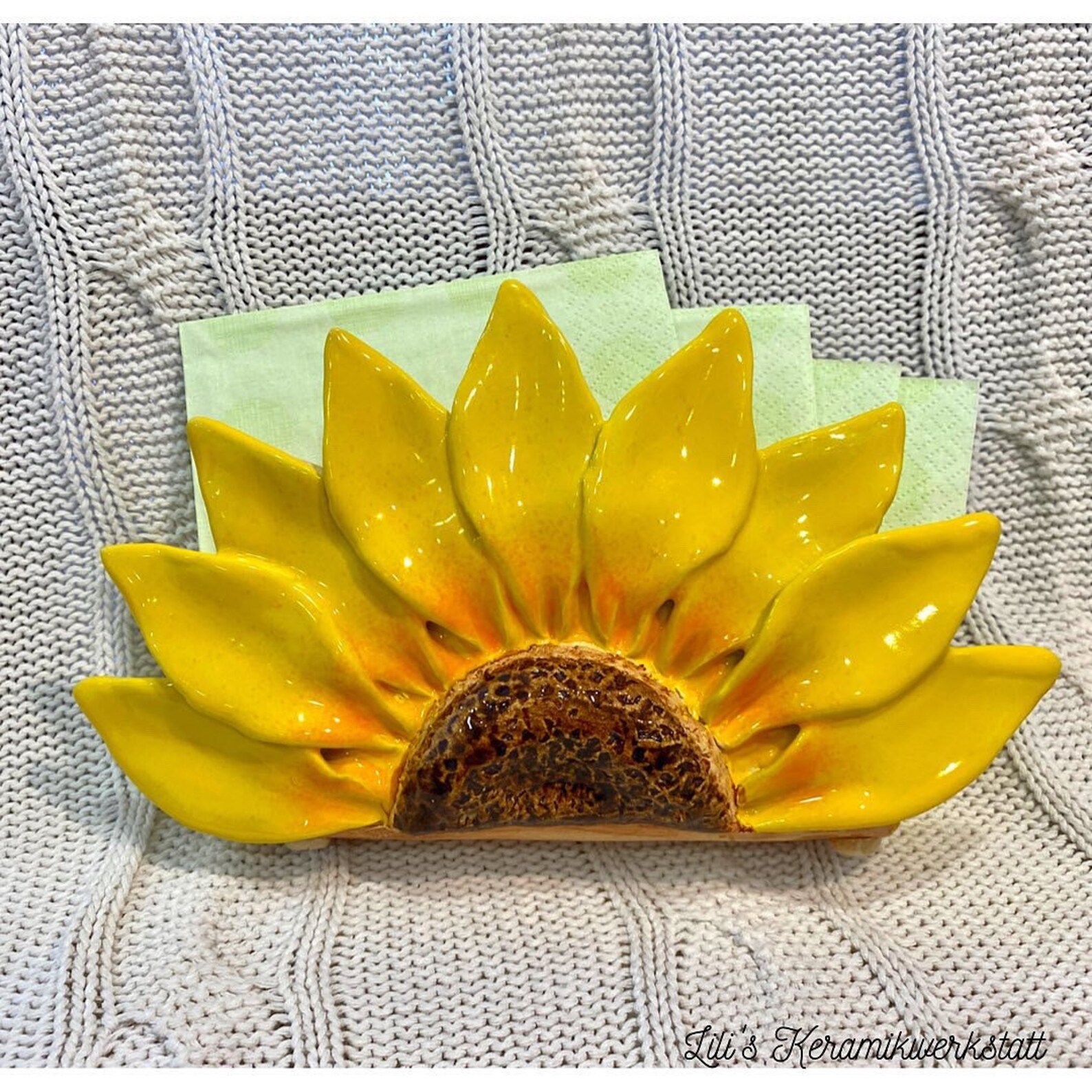 Sunflower Natural Branch Napkin Holder Gift Rustic Paper Etsy