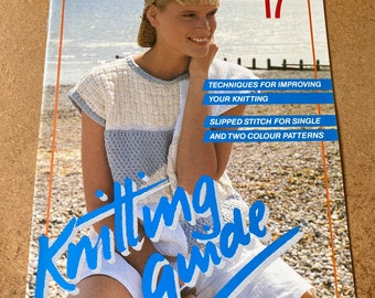 KNITTING GUIDE 17 vintage 1980s knitting pattern booklet - part of set