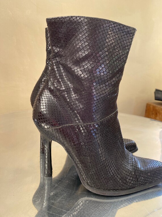 Leather snakeskin effect ankle boots. Size 38 - image 6